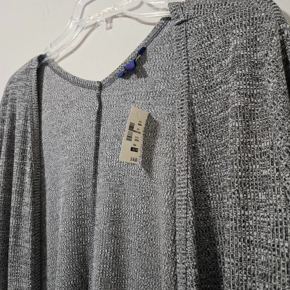 Aeropostale Womens XL Grey Marl Open Front Ribbed Knit Cardigan Sweater NWT 5059